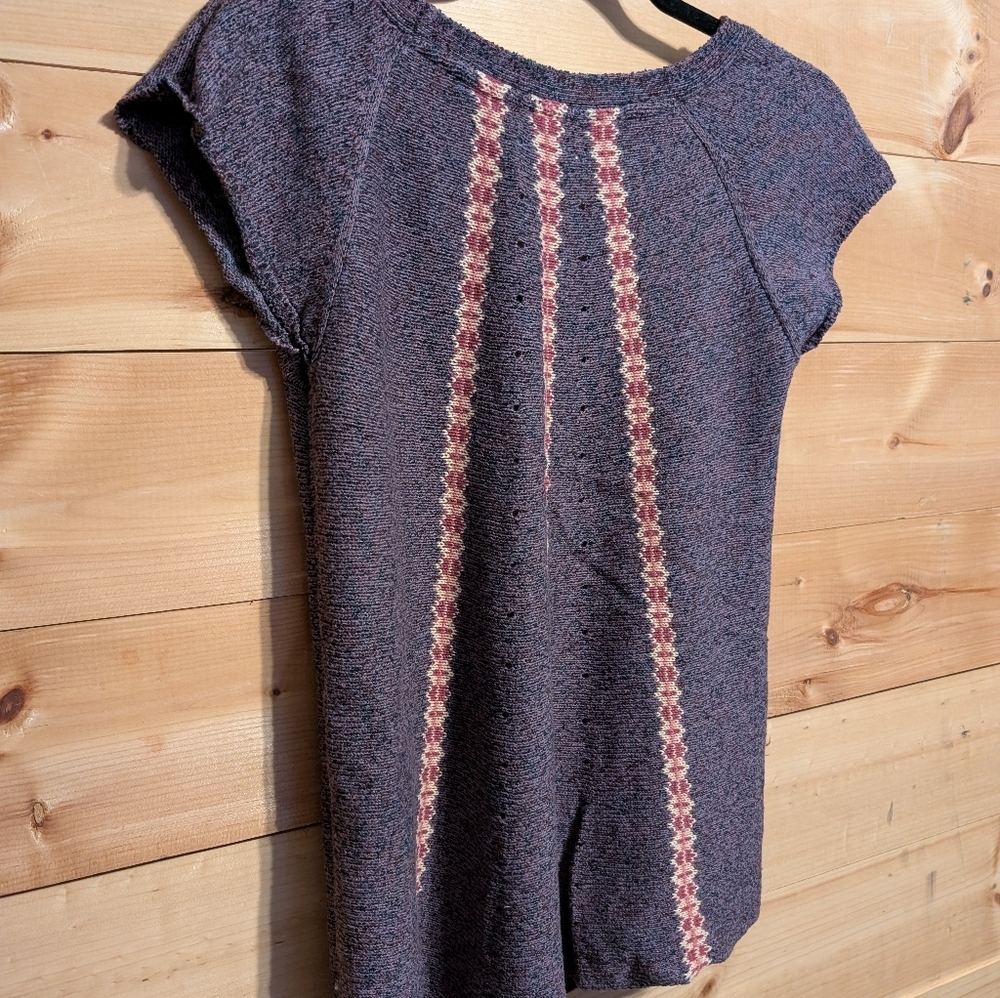 Anthropologie SweaterTop in Purple with Multi Stripes, Medium - Picture 3 of 3
